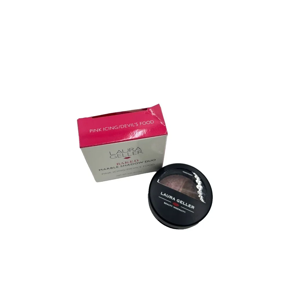 Laura Geller Baked Marble Eye Shadow Duo Pink Icing Devil's Food‎ 0.06oz / 1.8g